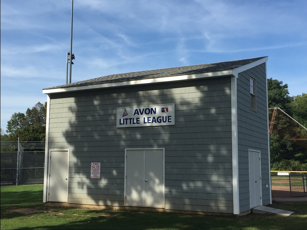 Sperry Park community storage shed and announcement booth — Avon